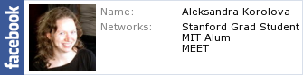 Aleksandra's Facebook badge